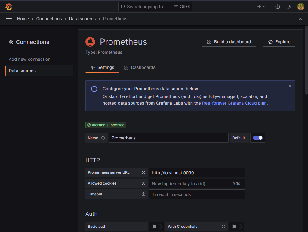 Grafana - Adding Prometheus data source